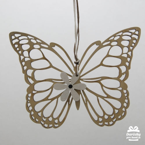 Dekoračný predmet - Motýľ s kvietok