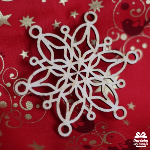 Drevená vianočná vločka