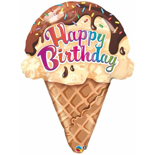 Q BDay Ice cream cone - Héliové balóny