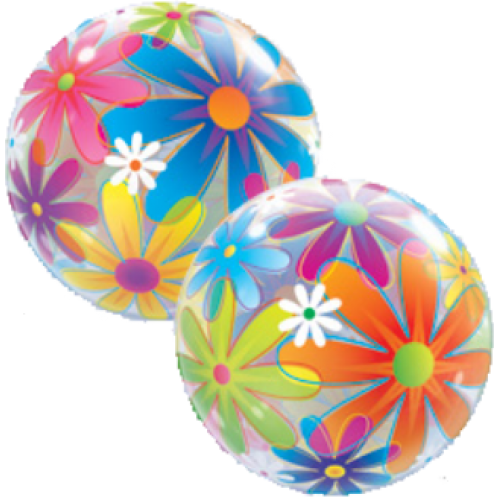 Q Bubbles Fanciful Flower - Héliové balóny