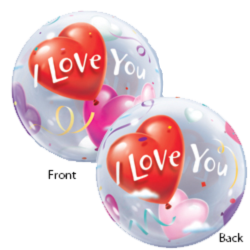 Q Bubbles I Love You - Héliové balóny