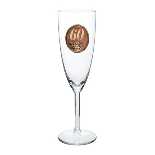 60  rokov Pohár na sekt a šampanské kovová etiketa