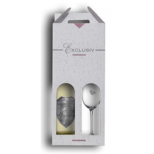 2v 1 Svadobný darčekový vínny set víno - pohár