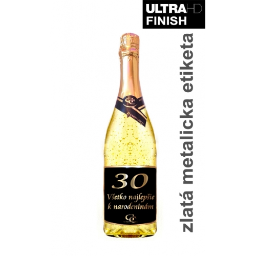 30 rokov Gold Cuvee šumivé so zlatom metalická