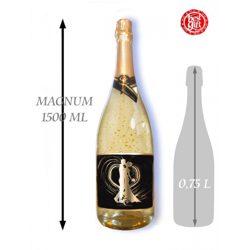 1,5  L Gold Cuvee šumivé víno so zlatom  Novomanželom - Šumivé víno so zlatom 1,5 L