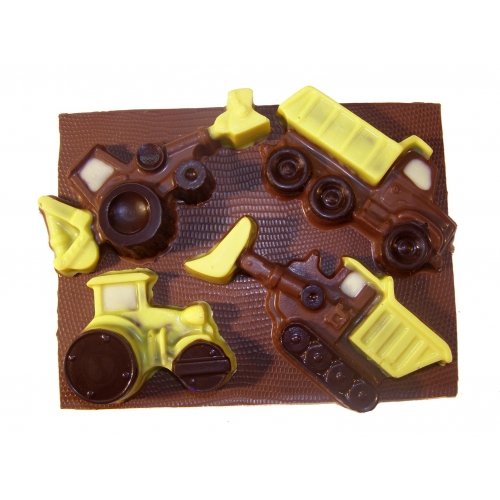 Stavebné autá set čokolády - Čokoládové figúrky