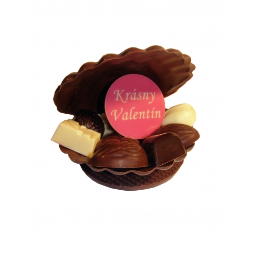 Zlepená plnená mušľa Krásny Valentín - Čokoládové figúrky