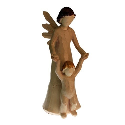 Veľký Anjel - Matka & Chlapec - Vianočná keramika
