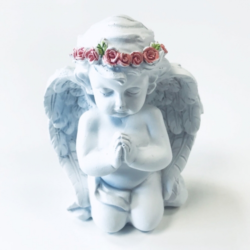 Modliaci sa Anjel s Ružou - Vianočná keramika