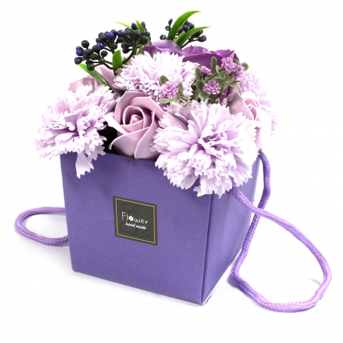 Mydlové kvety, levanduľová ruža a klinček - V darčekovej krabici