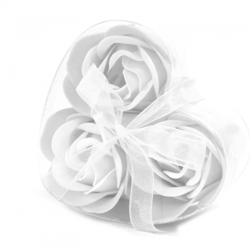 Sada 3 mydlových kvetov - biela