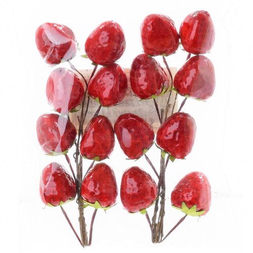 Zápich červená farba jahody sada 2cm - Jesenné dekorácie