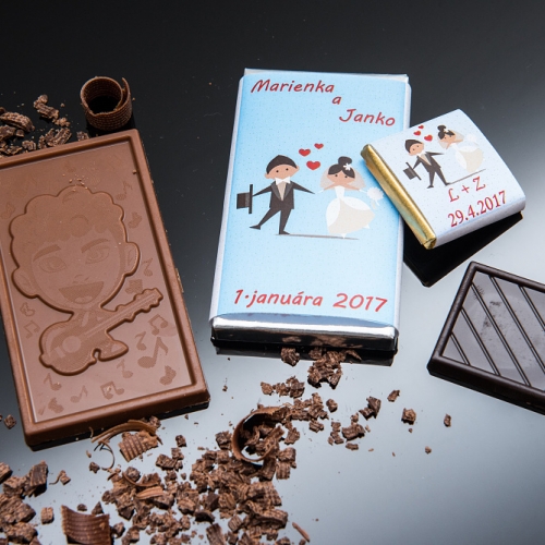 Svadobné mini čokoládky pre hostí, motív S268