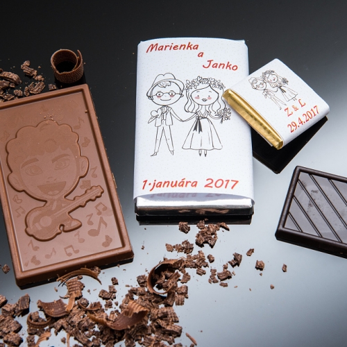 Svadobné mini čokoládky pre hostí, motív S269