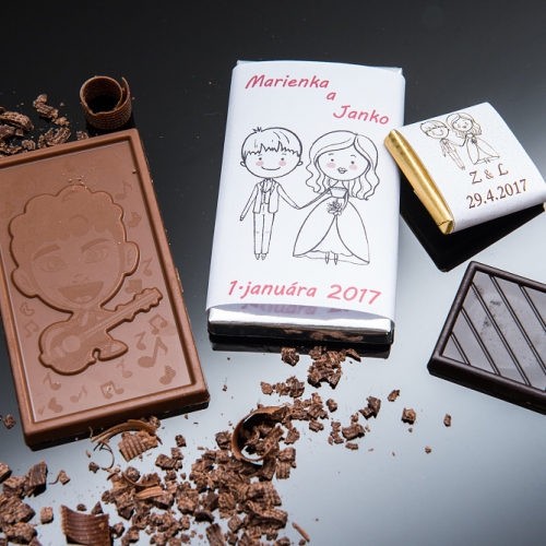 Svadobné mini čokoládky pre hostí, motív S271