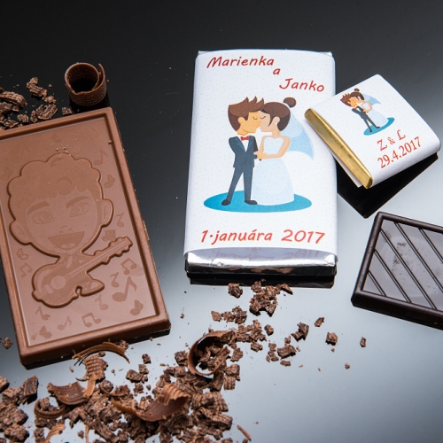 Svadobné mini čokoládky pre hostí, motív S275
