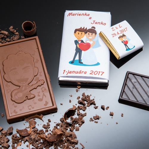 Svadobné mini čokoládky pre hostí, motív S276