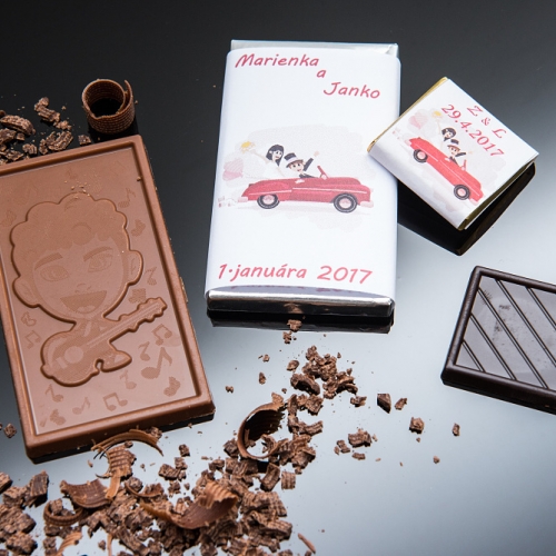 Svadobné mini čokoládky pre hostí, motív S278