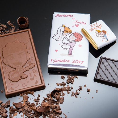 Svadobné mini čokoládky pre hostí, motív S280