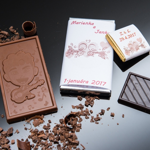 Svadobné mini čokoládky pre hostí, motív S283