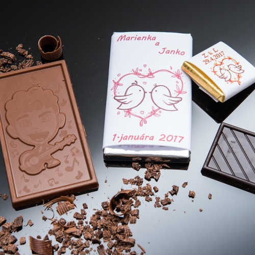 Svadobné mini čokoládky pre hostí, motív S285