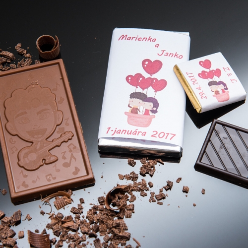 Svadobné mini čokoládky pre hostí, motív S291 - Svadobné čokoládky