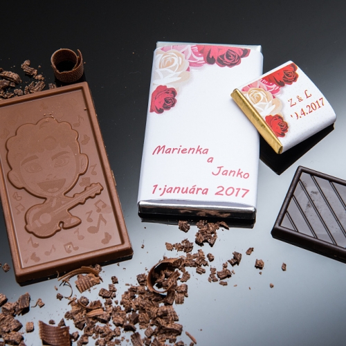 Svadobné mini čokoládky pre hostí, motív S295