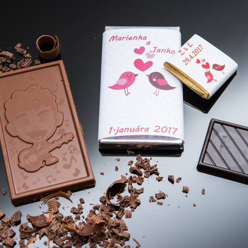 Svadobné mini čokoládky pre hostí, motív S301 - Svadobné čokoládky