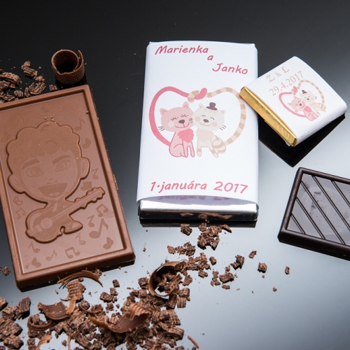 Svadobné mini čokoládky pre hostí, motív S311 - Svadobné čokoládky