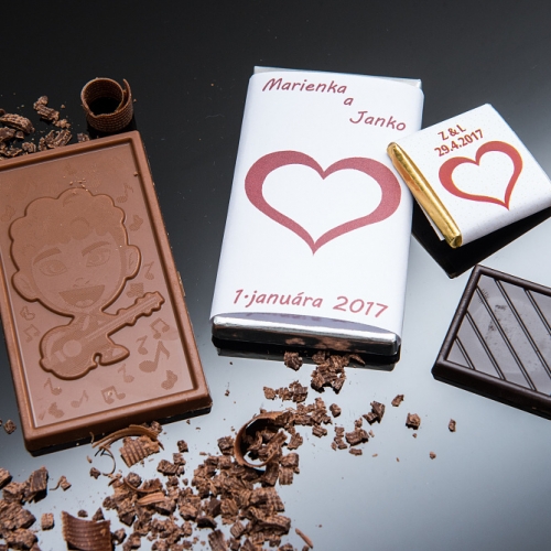 Svadobné mini čokoládky pre hostí, motív S314 - Svadobné čokoládky