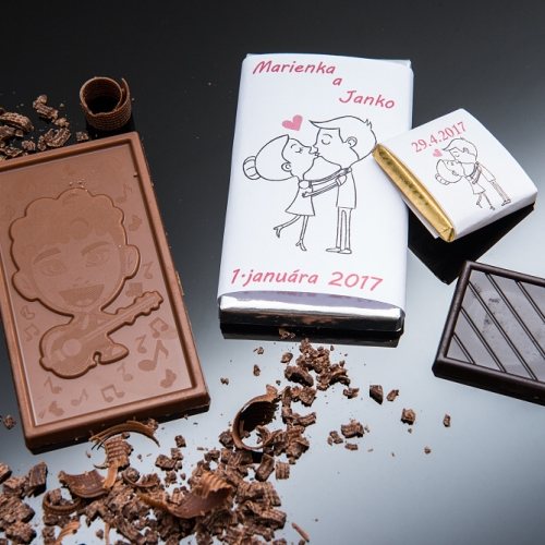 Svadobné mini čokoládky pre hostí, motív S318 - Svadobné čokoládky