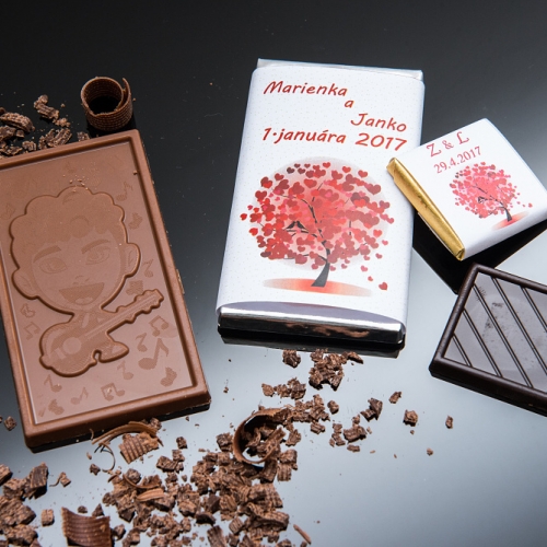 Svadobné mini čokoládky pre hostí, motív S340 - Svadobné čokoládky
