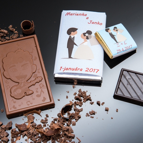 Svadobné mini čokoládky pre hostí, motív S345 - Svadobné čokoládky
