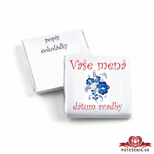 Svadobné mini čokoládky pre hostí, motív S074