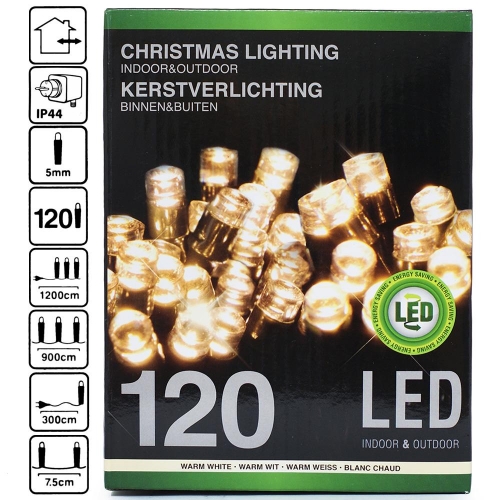 LED svetielka 120 ks biela teplá vonkajšie - Vianočné osvetlenie