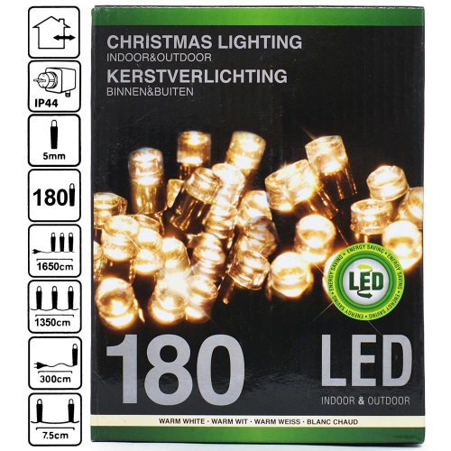LED svetielka 180 ks biela teplá - Vianočné osvetlenie
