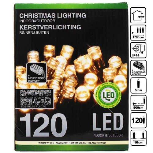 LED svetielka 120 ks žlté + menič - Vianočné osvetlenie