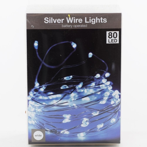 LED svetielka 80 ks biela na drôtiku - Vianočné osvetlenie