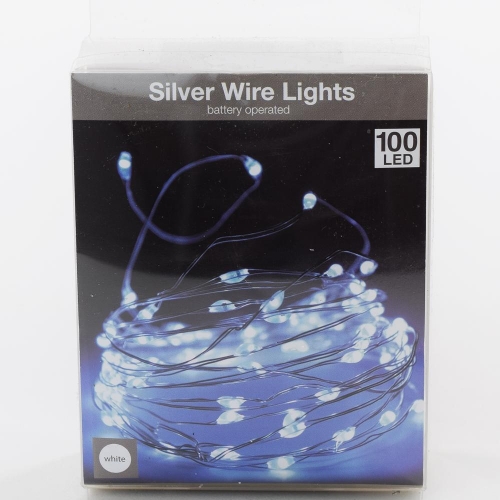 LED svetielka 100 ks biela na drôtiku - Vianočné osvetlenie