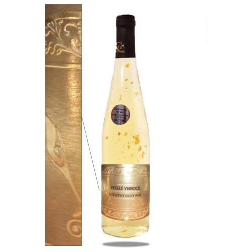 0,75 L Gold Cuvee víno so zlatom Vianočné želanie - Nový rok - Vianočné darčekové víno