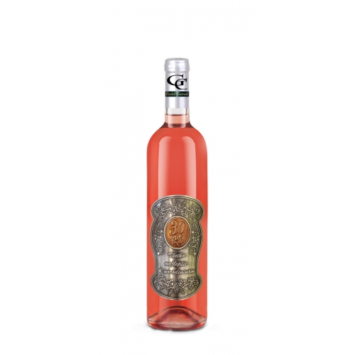 30 rokov Darčekové víno ružové - kovová etiketa - Ružové víno so zlatom