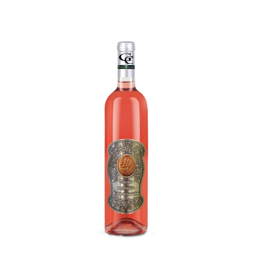 40 rokov Darčekové víno ružové - kovová etiketa