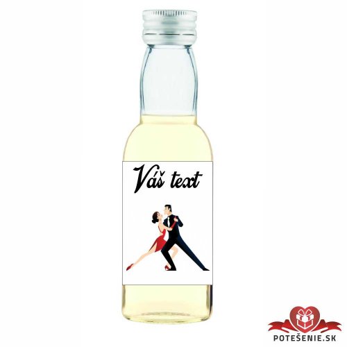Plesová mini fľaštička alkoholu, salsa párik - Plesové mini fľaštičky