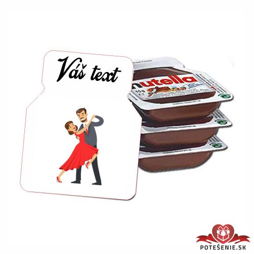 Plesová mini Nutella, tanečný pár, červené šaty