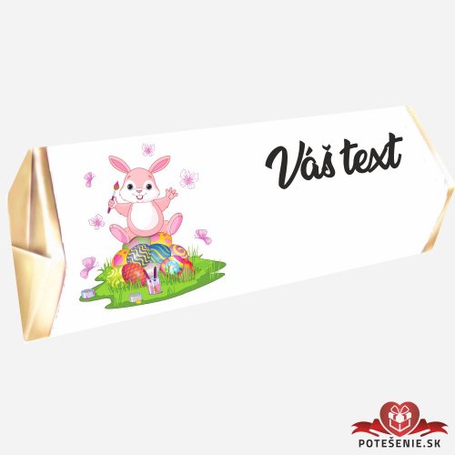 Veľkonočná Rumba / Nugát čokoládka, ružový zajac maľuje vajíčka - Veľkonočná Rumba / Nugát