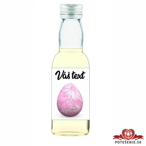 Veľkonočná mini fľaštička s alkoholom, ružové vajíčko