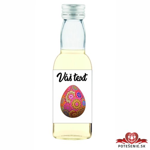 Veľkonočná mini fľaštička s alkoholom, červené vajíčko