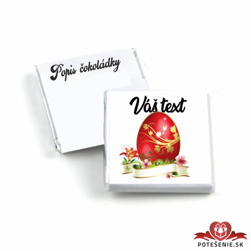 Veľkonočná mini čokoládka, červené vajce maľované