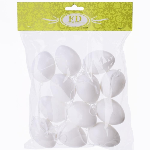 Vajíčka biele 6cm 12ks - Veľkonočné vajíčka