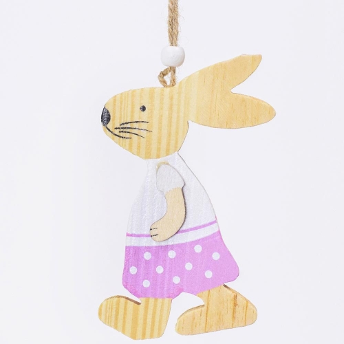 Záves zajac v ružovom 12x8x1,5cm